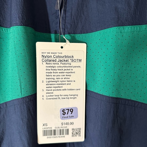 Lululemon Nylon Colourblock Collard Jacket, blue/green - Picture 11 of 12